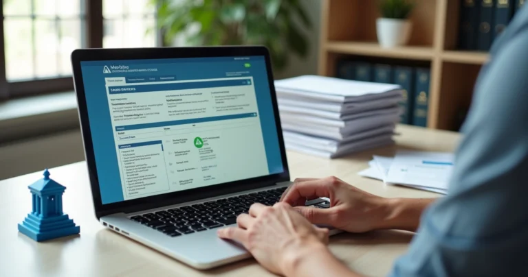 Tela de notebook exibindo site do Tribunal de Justiça com certidão negativa digital
