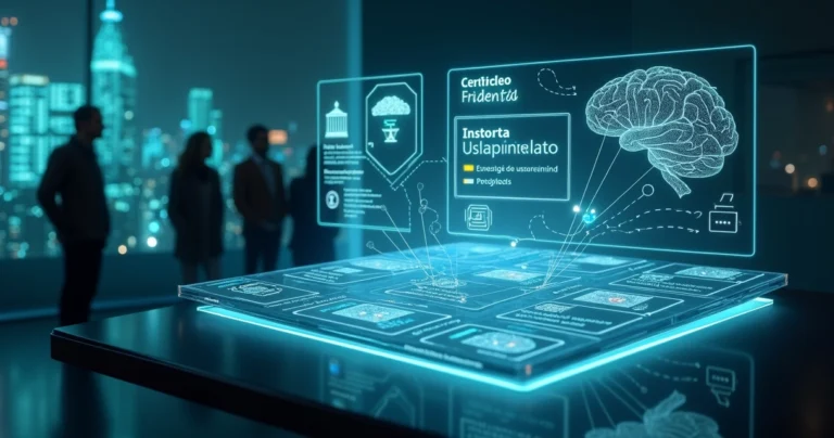 Ilustração de painel digital com certidões negativas digitais conectadas a órgãos públicos